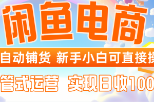 闲鱼电商全自动铺货，新手小白可直接操作，托管式运营，日收1000+