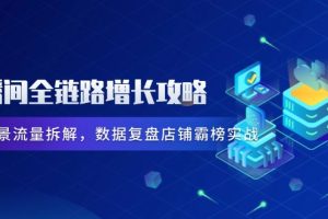 直播间全链路增长攻略，爆品场景流量拆解，数据复盘店铺霸榜实战