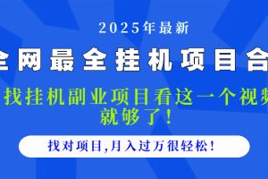 2025最全挂机项目合集 找项目看这一个视频就够了，做对项目月入过万很…