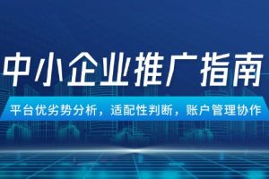 中小企业竞价推广指南，平台优劣势分析，适配性判断，账户管理协作