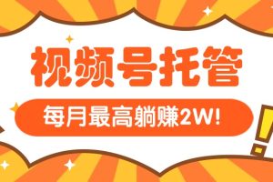 【视频号托管 】我提供视频，你每天５分钟复制发布，最高月入1W