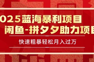 2025 最新闲鱼蓝海暴利项目 快速粗暴单号日入1000+，保姆级教程