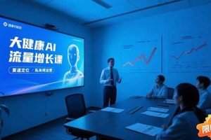 大健康AI流量增长课8.0，赛道定位方法论，AI数字人内容生产，私域转化运营