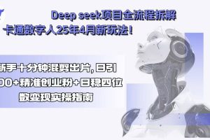 Deep seek项目全流程拆解+卡通数字人25年4月新玩法！新手十分钟混剪出…
