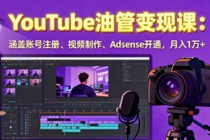 2025YouTube油管变现课：涵盖账号注册、视频制作、Adsense开通，月入1万+