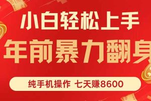 七天狂赚8600，小白纯手机操作，日入1000+