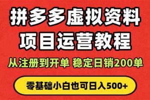 拼多多开店运营课程： 蓝海变现玩法，轻松实现睡后收入 零基础小白也可…