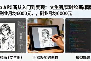 Krita AI绘画从入门到变现：文生图/实时绘画/模型部署，副业月均6000元