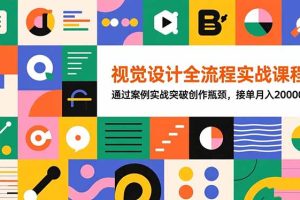 视觉设计全流程实战课程:通过案例实战突破创作瓶颈,接单月入20000+