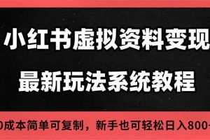 2025小红书虚拟资料最新开店运营教程,搜索流变现玩法,一人多店0成本…