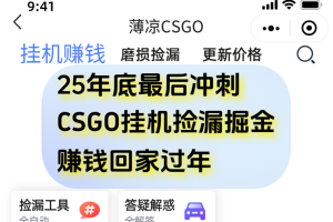 12月年底抓紧最后一个月，用CSGO游戏挂机捡漏掘金赚钱掘金，一部手机轻松日入500+