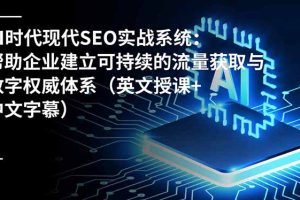 AI时代现代SEO实战系统:帮助企业建立可持续的流量获取与数字权威体系(英文授课+中文字幕)