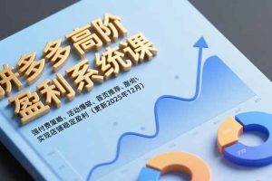 拼多多高阶盈利系统课,强付费策略、活动爆破、首页推荐,实现店铺稳定盈利(更新12月)