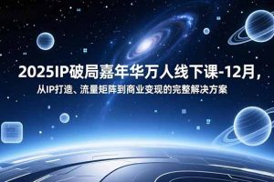 2025IP破局嘉年华万人线下课-12月,从IP打造、流量矩阵到商业变现的完整解决方案