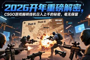 2026开年重磅解密，CSGO游戏搬砖挂机日入上千的秘密，毫无保留